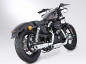 Preview: SALE: MILLER - Silverado II - SlipOn - silber - Harley Sportster XL 883 / 1200 / 2014 - 2016 / EG-BE