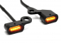 Preview: Mini LED - Blinker Stripe / Lenker - schwarz - dark / Paar / Softail + Dyna + Sportster / E-Zeichen