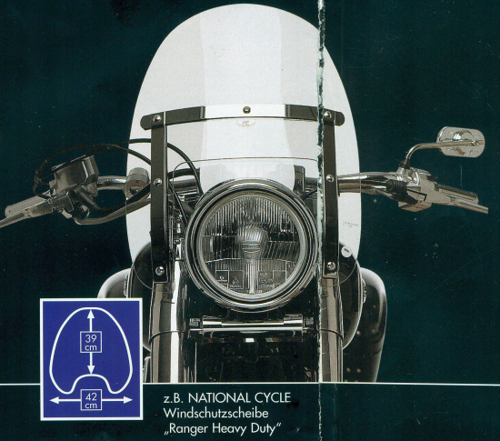 National Cycle Windshield "Ranger Heavy Duty" KAWASAKI VN 900 Classic - mit ABE