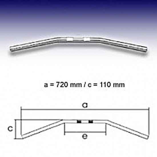 LENKER Drag Bar Small / 22 mm / 720 mm b / chrom / Tüv