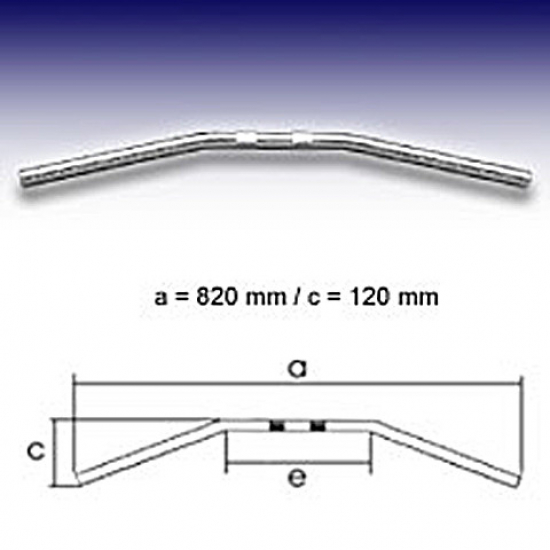 PW LENKER Drag Bar Medium / 22 mm / 820 mm b / chrom / Tüv