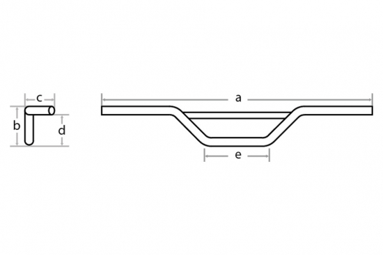 FE LENKER 1" Scrambler (1 ZOLL) mit Kerben / 880 mm b / black / Tüv