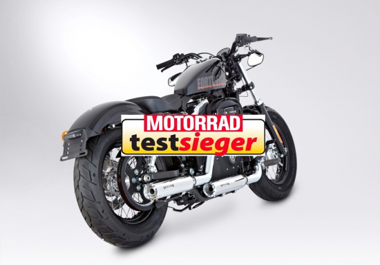 MILLER Silverado I - SlipOn - silber - Harley Sportster XL 1200 / 04 - 13 / EG-BE