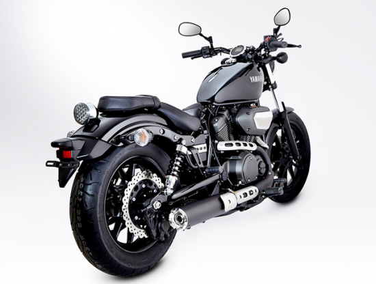 Black SALE: MILLER 2-1 - Avenger II / KAT - Endschalldämpfer blackmatt / Yamaha XV 950 / R / Bolt / EG-BE