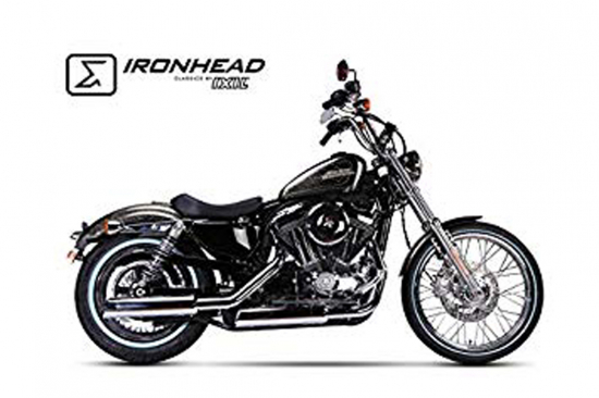 IRONHEAD Auspuff SlipOn / silber / HARLEY Sportster XL 883/1200 / 04-13 / EG-BE