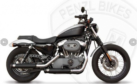 PENZL - Retro Line Auspuffset verstellbar / black / Harley Sportster / bis 2003 /ABE
