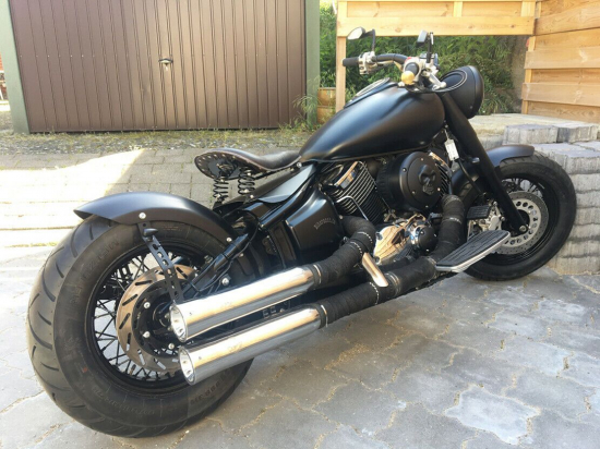 Bobber - Heckfender - Schutzblech - Set / schwarz glanz / YAMAHA XVS 1100 Cus + Clas / Tüv