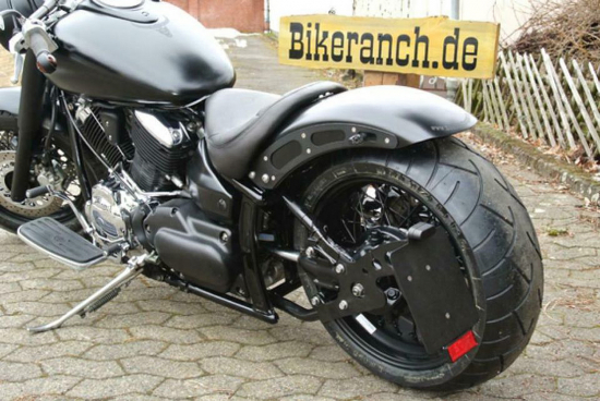 MB Rad-Felge - chrom + Speichen 6 x 15" + Schwingenumbau / für Breitreifen 200 mm / Yamaha XV 1600 / Tüv