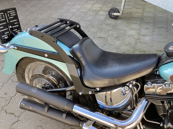 BR - Custom - Classic - Gepäckträger / Harley - nur für Deuce - Rocker / Original + Custom - Heckfender / 98 - 07 / Steel schwarz