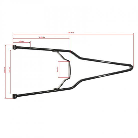 Bobber Style - Sissy Bar / universal / schwarz / groß / Rigid Frame