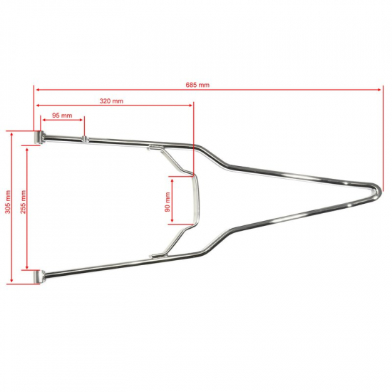 Bobber Style - Sissy Bar / universal / chrom / groß / Rigid Frame