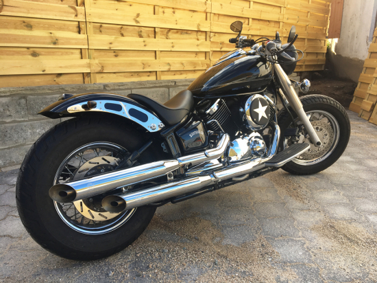 Sale - nur bei uns: Falcon "Cromo Line" / Slip-On Auspuff / Yamaha XVS 1100 + Classic / ab 2003 / EG-BE