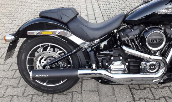 MILLER - Destiny  - schwarz - 2-1 - SlipOn - Euro 4 / HD Softail SportGlide / FLSB / 107 CUI / 2018 - 2020 / ABE