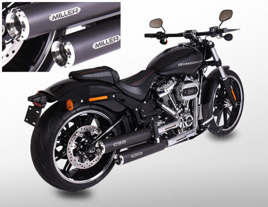 Black Sale: MILLER 2-2 - Independece / schwarz-matt / Harley Softail Standard / SlipOn / 107 CUI / EG-BE