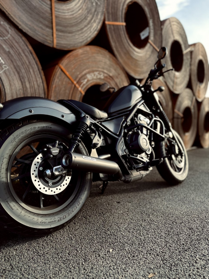 Sofort: Black Black SALE: MILLER 2-1 - Custom I - Honda CMX 500 Rebel / SlipOn / EURO 4 / EG-BE