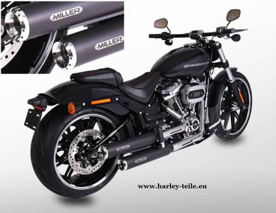 Black Sale: MILLER - Arozona - black - 2-2 - SlipOn / Harley Davidson Softail Breakout / CVO / EG-BE