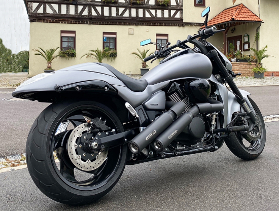 Black Black - Sale: MILLER "El Grande" Komplettang. - ohne KAT / black-black / Suzuki M 1800 R + R2 + RT / EG-BE