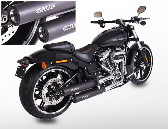 MILLER - Indipendence - schwarz - Euro 4 / HD Softail Fatboy - SlipOn / 107/114 CUI  / EG-BE