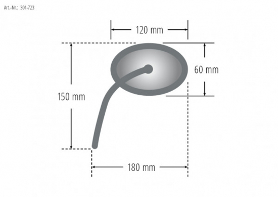 UNIVERSAL - SPIEGEL AGILA / schwarz / inkl. Adapter li / höhenverstellb. / Stck