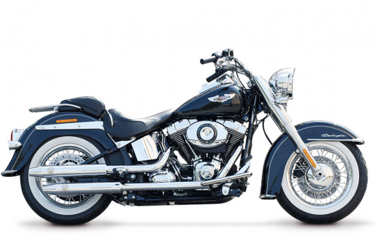 PENZL - Neo Classic Auspuffset verstellb. / fein gebürstet / Harley Custom-Classic-Deluxe-Heritage / 04-16 / EG-BE