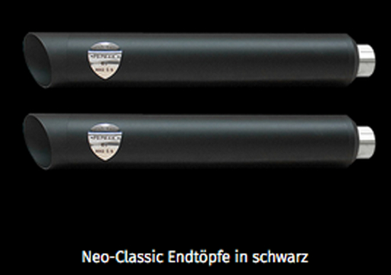 PENZL - Neo Classic Auspuffset verstellbar / 80mm / black / HD Touring / bis 2003 / EG-BE