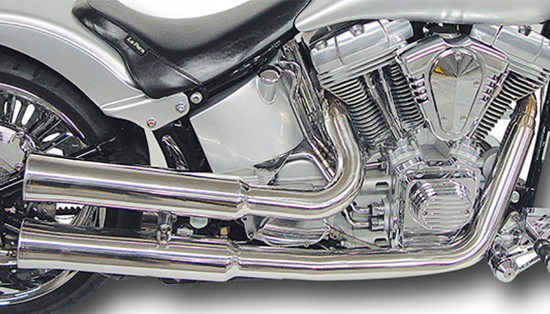 Falcon 2 in 2 - Double Groove / Komplettanlg. / ceramic - schwarz matt beschichtet / HD Softail - Vergaser / 1986 - 2006 / EG-BE