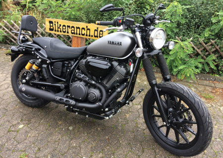 MB vorverl. Fußrasten / Sundance gefräst / schwarz matt / + 35 cm / YAMAHA XV 950 Bolt / R / ABE