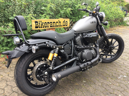 MB vorverl. Fußrasten / Sundance gefräst / schwarz matt / + 35 cm / YAMAHA XV 950 Bolt / R / ABE