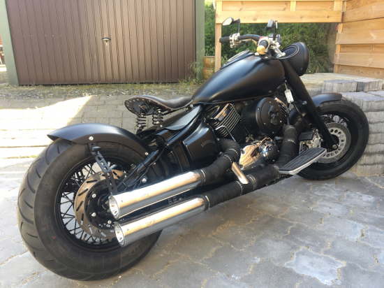 Aussteller: Bobber - Heckfender - Schutzblech-Set / schwarz matt / YAMAHA XVS 1100 Cus + Clas / Tüv