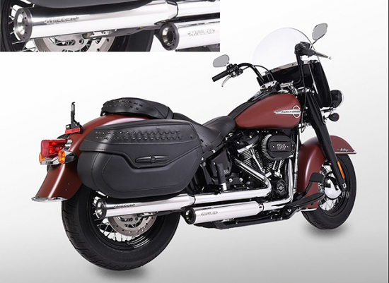 MILLER 2-2 - Independence / silber poliert - Euro 4 / Harley Softail Deluxe / SlipOn / 107 CUI / EG-BE