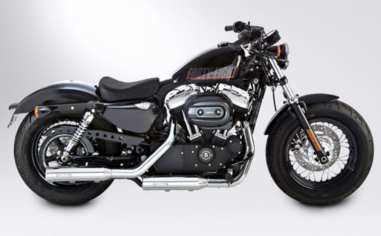 SALE: MILLER 2-2 - Silverado I - SlipOn - silber / Harley Sportster XL 1200 / 04 - 13 / EG-BE