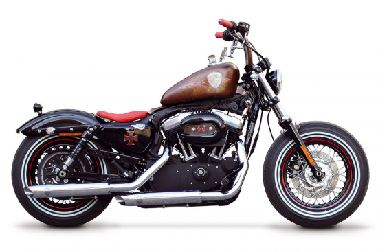PENZL Neo Classic - Auspuffset verstellb. / fein gebürstet / Harley Sportster / 14-16 / EG-BE