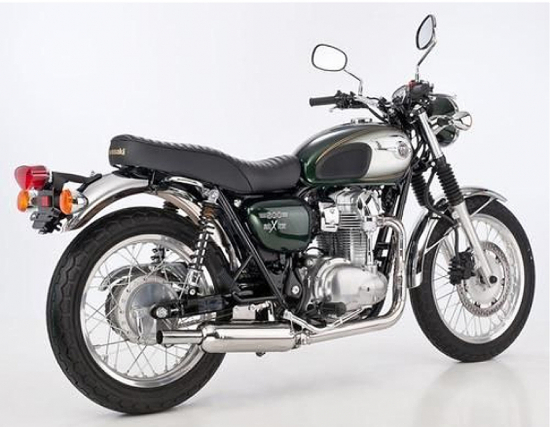 Shark Retro Classic / 2-1 Komplettanlage / Edelstahl poliert / ohne KAT / Kawasaki W 800 / EG-BE