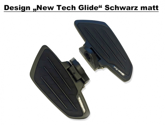 HH Sozius-Trittbretter / New Tech Glide schwarzmatt / Yamaha XVS 125 DragStar / 1 Paar / ABE