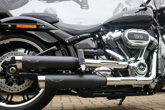 PENZL - V2-Speed Auspuffset elek. verstellb. / black cera. / Harley Softail Breakout / 08-16 / EG-BE