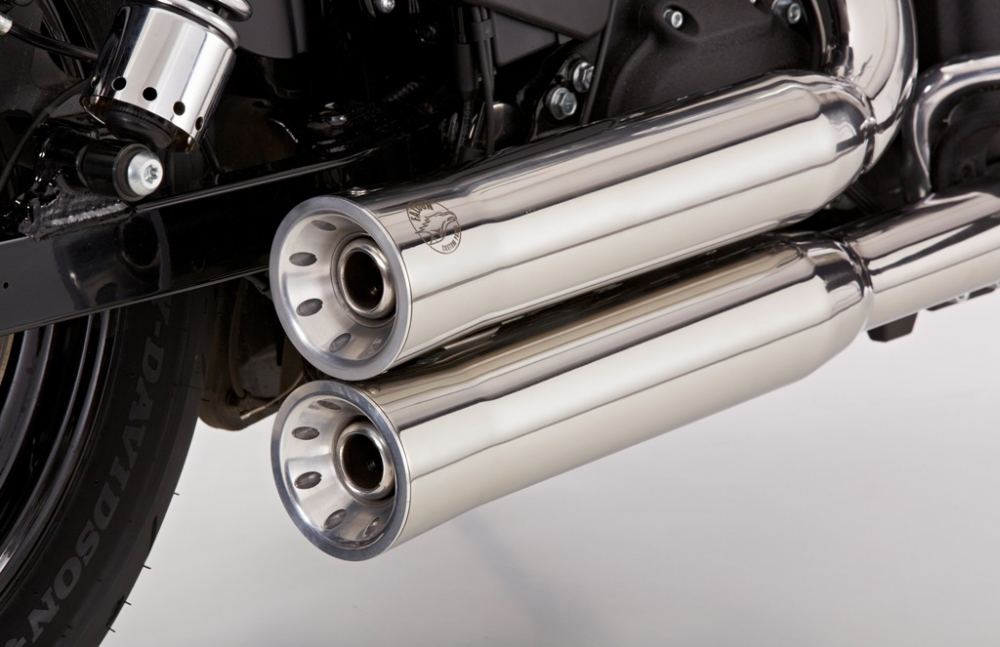 Nur bei uns: : Falcon Double Groove Komplettanl. / KAWASAKI VN 1500/1600 Classic / silber poliert / EG-BE