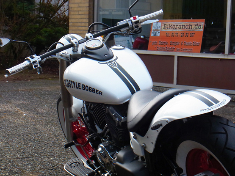 Yamaha XVS 650/1100 FAT-White-Bobber-Umbau WW-Reifen!