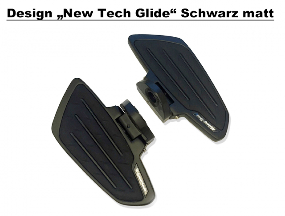 HH Sozius-Trittbretter / New Tech Glide / schwarz matt / Honda VT 750 ACE C2 / RC44 / 1 Paar