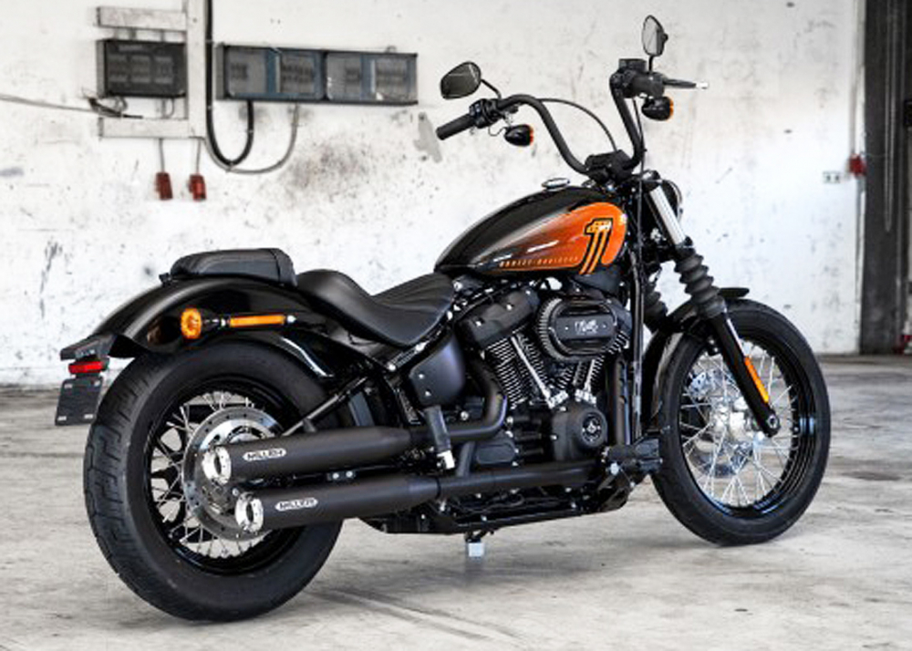 SALE: MILLER - Destiny - black - 2-2 - SlipOn - Euro 5 / HD Softail - Breakout / 114 - 117 CUI / EG-BE