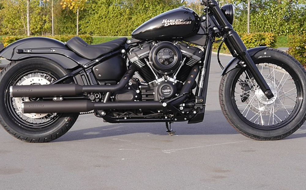 Black Sale: MILLER 2-2 - Independence - black - Euro 4 / Harley Low Rider S / SlipOn Auspuff 114 CUI / EG-BE