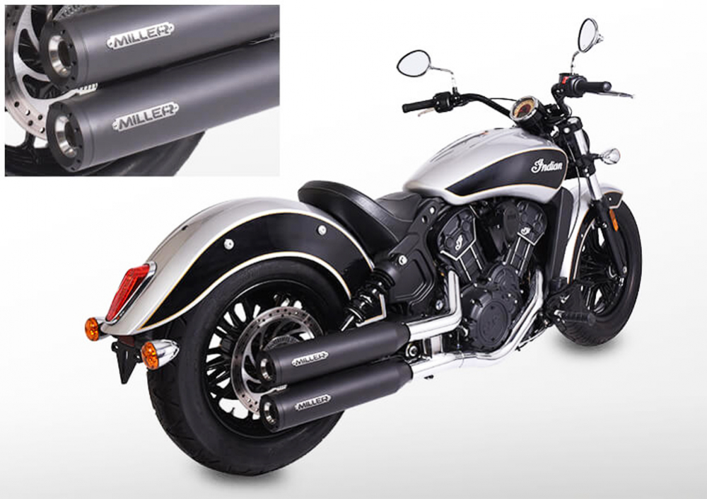 MILLER  - YUMA II / EURO 4 - SlipOn / black / Indian Scout - 1133 ccm / Bobber / EG-BE