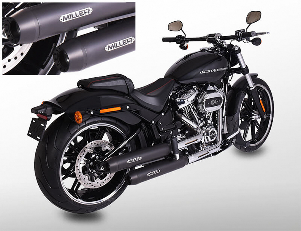 MILLER - Destiny - black - 2-2 - SlipOn - Euro 5 / HD Softail  / 107 - 114 - 117 CUI / EG-BE