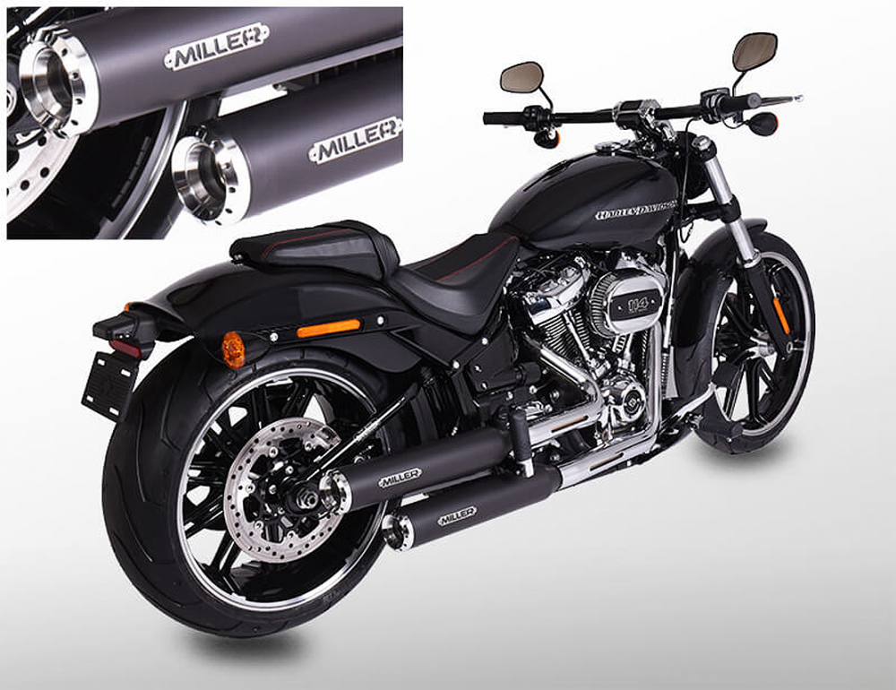 MILLER - Indipendence - schwarz - Euro 4 / HD Softail Fatboy - SlipOn / 107/114 CUI  / EG-BE