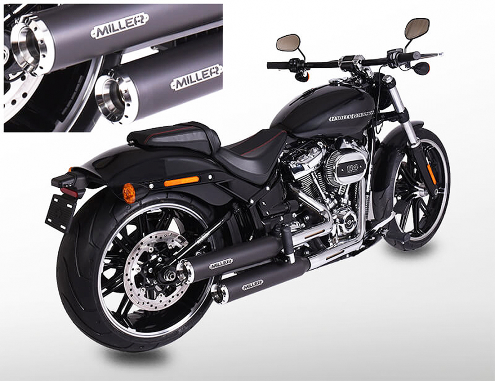 MILLER - Destiny - black - 2-2 - SlipOn - Euro 5 / HD Softail - Breakout / 114 - 117 CUI / EG-BE