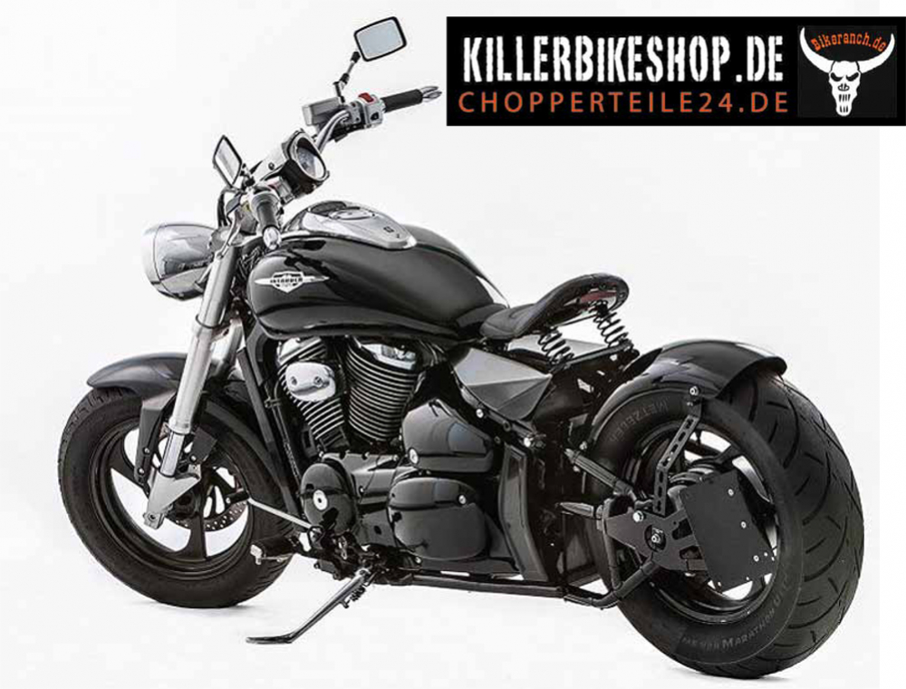 MB Bobber - Heckfender - Set / Stahl - schwarz glanz - beschichtet / SUZUKI VL / C / M 800 / Tüv