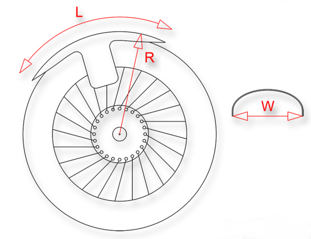 BR - FRONTFENDER / STAHL roh / 16 - 21" / W 130 x L 470 mm / 130er für 110er Vorderrad