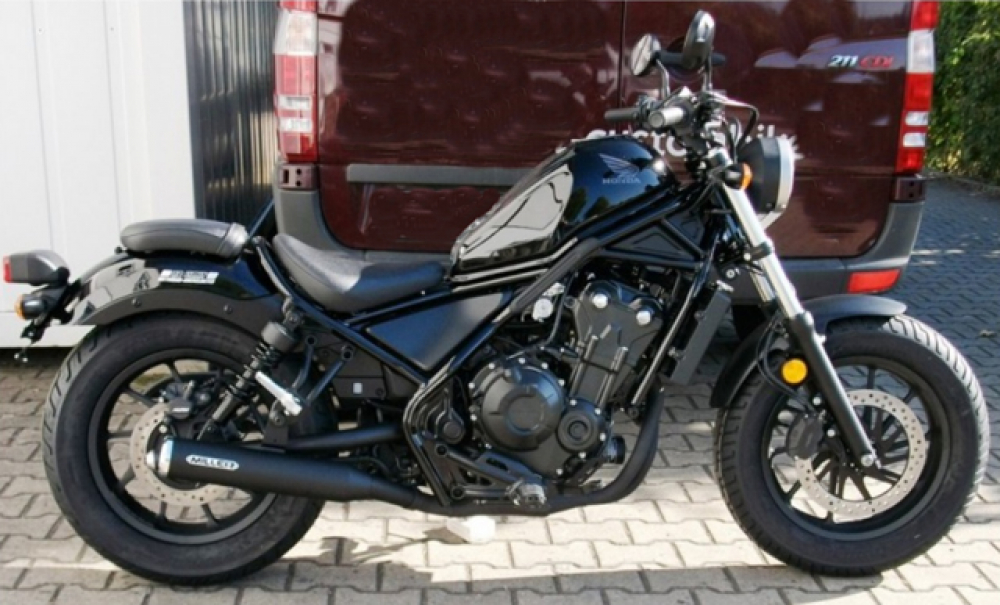 Black Sale: MILLER 2-1 - Custom II - Honda CMX 500 Rebel / SlipOn Auspuff / black / EURO 5 / EG-BE