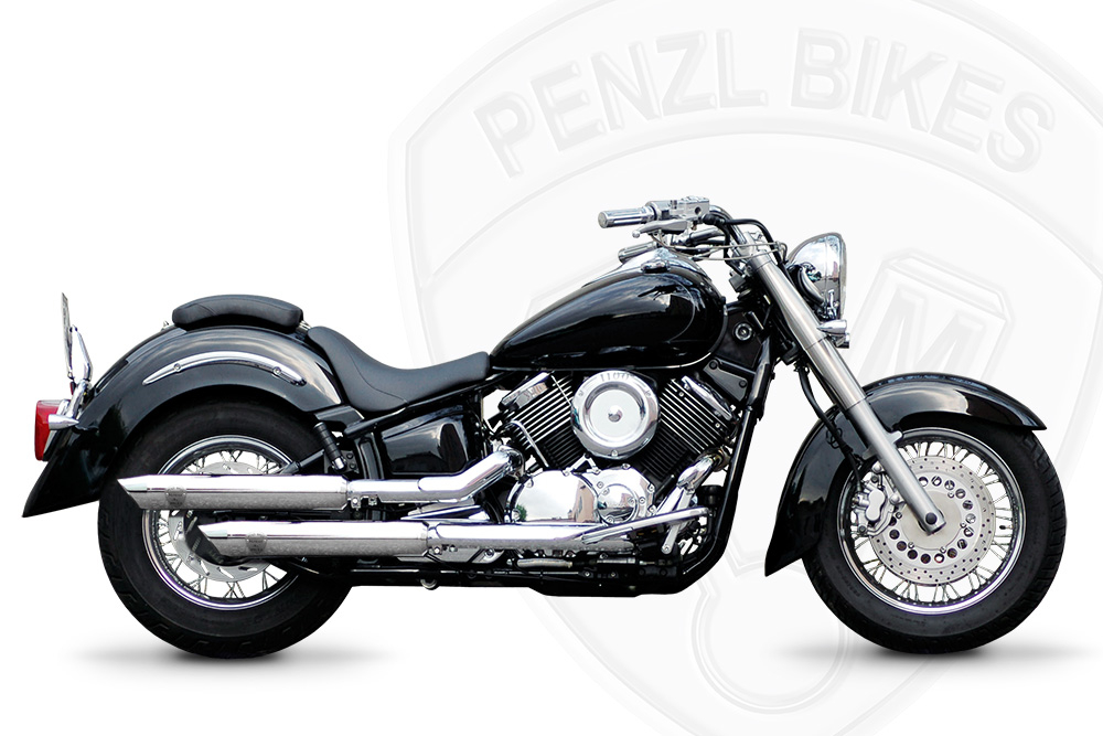 PENZL - Neo Classic - Auspuff - verstellbar. / fein gebürstet / 400 mm / YAMAHA XVS 1100 / bis 2003 / EG-BE