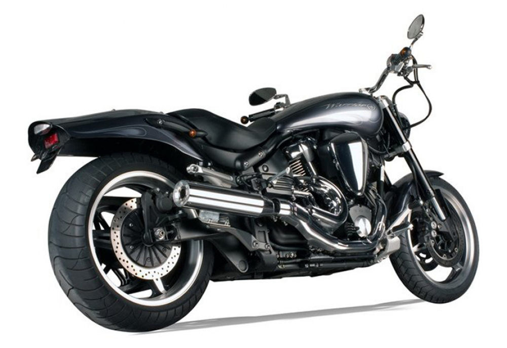 Eagle Iron SlipOn-Auspuff / "Straight Cut" / silber poliert / YAMAHA XV 1700 Road Warrior / EG-BE