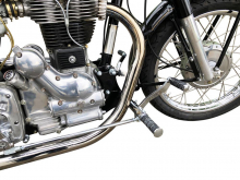 MB vorverle, Fußrastenanlage / 40 cm / chrom / Sundance / gefräste Hebel / Royal Enfield Bullet - 350 / 500 / ABE